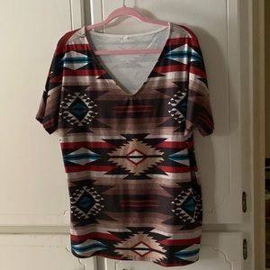 Very vibrant Aztec top 2xl